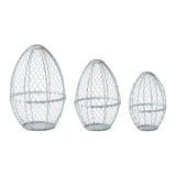 Chicken Wire Egg Shaped Baskets Set of 3-Lange General Store