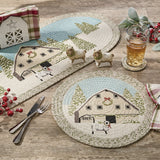 Christmas Barn Braided Placemats Set of 4