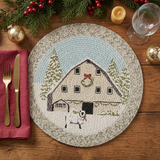 Overhead Christmas Barn braided placemat lifestyle image