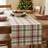 Christmas Barn Table Runner in a festive farmhouse dining setting