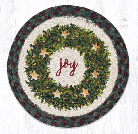 Christmas Joy Wreath Braided Trivets-Lange General Store