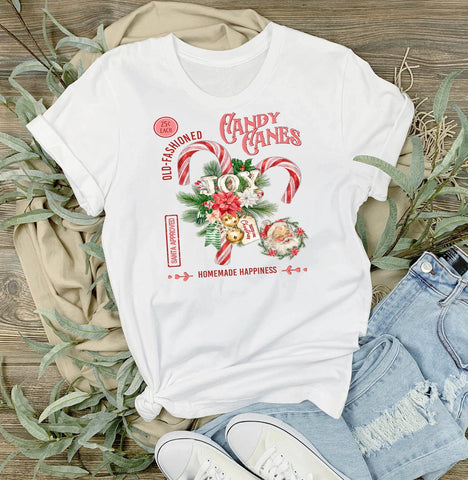 Christmas Old Fashion Candy Cane T-Shirt-Lange General Store