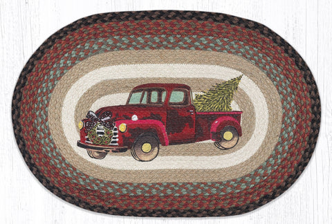 Christmas Red Truck Braided Rug-Lange General Store