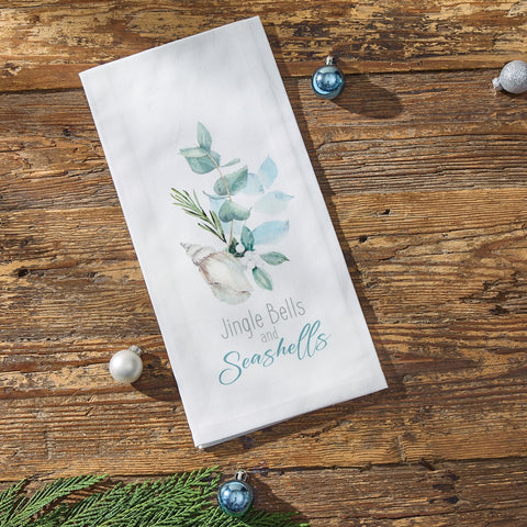 Christmas Seashells Dishtowels-Lange General Store