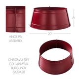 Christmas Tree Collar Metal Burgundy-Lange General Store