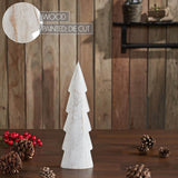 Christmas Tree Distressed White Wooden Figurine-Lange General Store