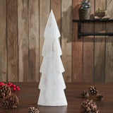 Christmas Tree Distressed White Wooden Figurine-Lange General Store