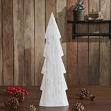 Christmas Tree Distressed White Wooden Figurine-Lange General Store