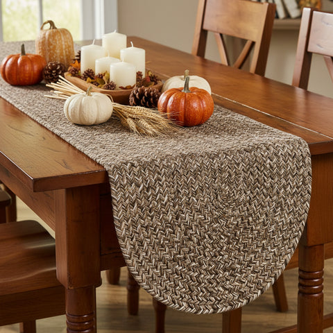 Cocoa & White Braided Table Runner