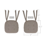 Coffee Brown Gingham Chair Pad-Lange General Store