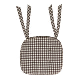 Coffee Brown Gingham Chair Pad-Lange General Store