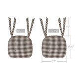 Coffee Brown Gingham Chair Pad-Lange General Store