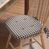 Coffee Brown Gingham Chair Pad-Lange General Store