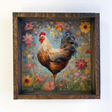Colorful Floral Chicken Sign-Lange General Store