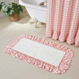 Coral Buffalo Check Bath Mat-Lange General Store