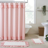 Coral Buffalo Check Bath Mat-Lange General Store