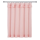 Coral Ann Buffalo Check Ruffled Shower Curtain-Lange General Store