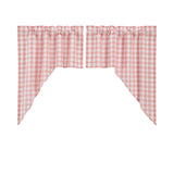 Coral Ann Buffalo Check Swag Curtains-Lange General Store