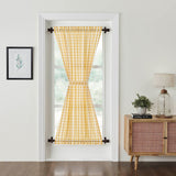 Cornsilk Yellow Buffalo Check Door Panel Curtain-Lange General Store