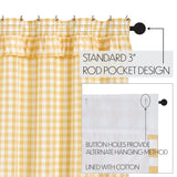 Cornsilk Yellow Buffalo Check Ruffled Shower Curtain-Lange General Store