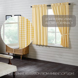 Cornsilk Yellow Buffalo Check Short Panel Curtains-Lange General Store