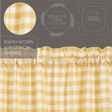 Cornsilk Yellow Buffalo Check Short Panel Curtains-Lange General Store