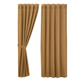 Correll Burgundy & Natural Long Panel Curtains-Lange General Store