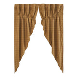 Correll Burgundy & Natural Prairie Short Panel Curtains-Lange General Store