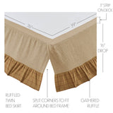 Correll Burgundy & Natural Ruffled Bed Skirt