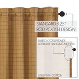 Correll Burgundy & Natural Short Panel Curtains-Lange General Store