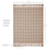 Burgundy Windowpane Woven Throw-Lange General Store