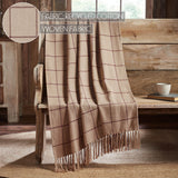 Burgundy Windowpane Woven Throw-Lange General Store