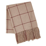 Burgundy Windowpane Woven Throw-Lange General Store