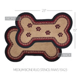 Correll Dog Bone Braided Rug Mat – Bone Shape Pet Rug – Cotton Blend – Burgundy, Natural