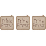 Correll Prim & Proper Pot Holder Set of 3-Lange General Store