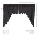 Country Blue Scalloped Swag Curtains