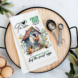 Country Farm Chicken Coop Cotton Tea Towels-Lange General Store