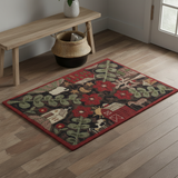 Farm Life hooked rug in a farmhouse setting