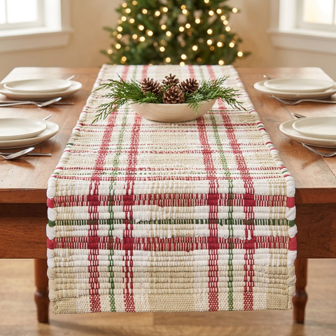 Cozy Christmas Chindi Table Runner lifestyle image