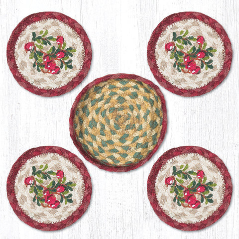 Cranberries Braided Coaster Set-Lange General Store