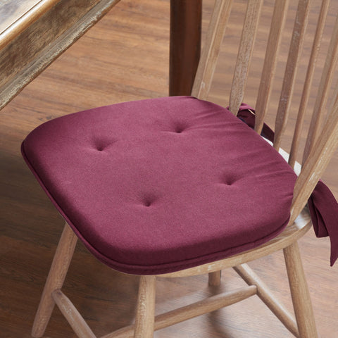Cranberry Burgundy Solid Chair Pad-Lange General Store