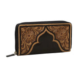 Crimson Square Hand-Tooled Wallet-Lange General Store