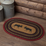 Cumberland Moose Braided Oval Rug-Lange General Store