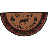 Cumberland Moose Welcome To Our Cabin Braided Half Circle Rug-Lange General Store