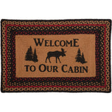 Cumberland Moose Welcome To Our Cabin Braided Rectange Rug-Lange General Store