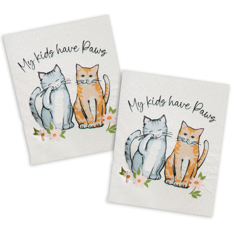 Curious Kittens Swedish Dishcloth Set of 2-Lange General Store