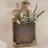 Cutting Board with Galvanized Wall Pocket-Lange General Store
