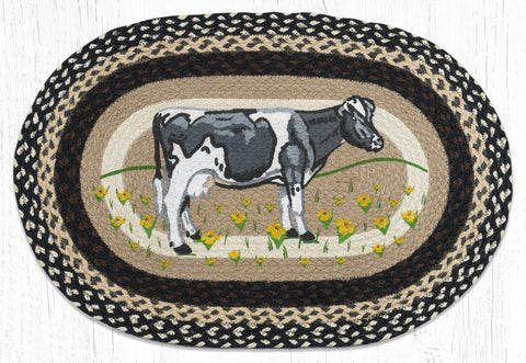 Dairy Cow in Field Braided Rug-Lange General Store