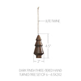 Dark Finish Three-Tiered Hand Turned Tree Set of 6-Lange General Store