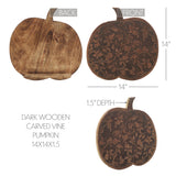 Dark Wooden Carved Vine Pumpkin-Lange General Store